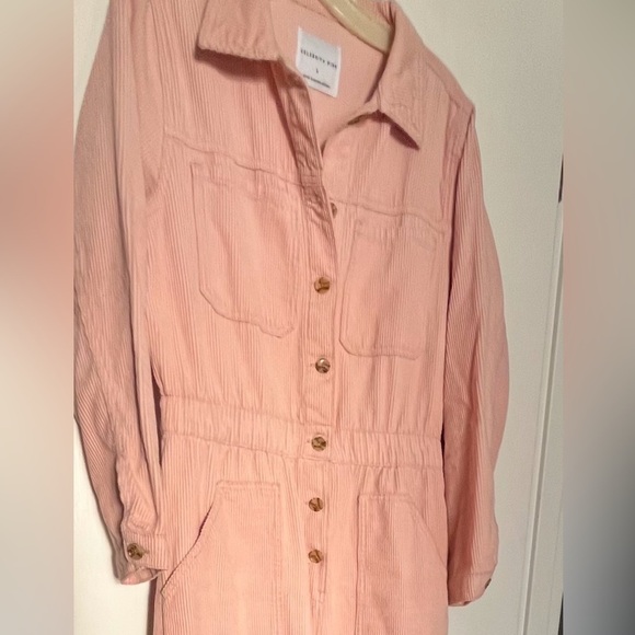 Celebrity Pink Barbie Corduroy doll core Jumpsuit Romper One Piece Sz Large - Picture 3 of 10